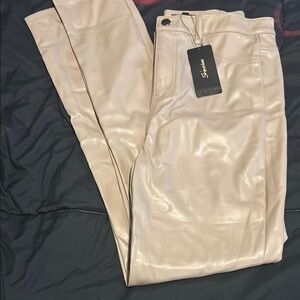 Shinestar Tan Skinny Pants with Lustrous Finish